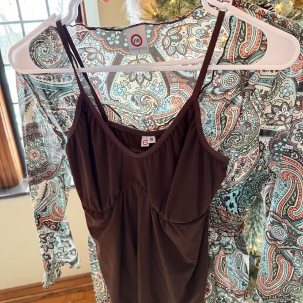 Designer Maternity Boho Top Tank 2 Pc. Size Small